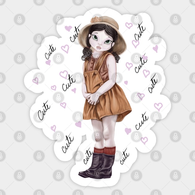 Cute girl in hat and boots Sticker by Dugleidy Santos